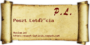 Peszt Letícia névjegykártya